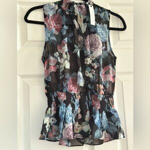 Olivaceous Floral Sleeveless Top